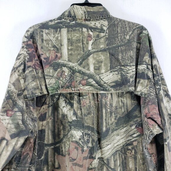 Mossy Oak Mens 2XL Vented Hunted Shirt Camouflage Long Sleeve Break Up Infinity - Picture 4 of 9